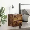 Image de vidaXL Table de chevet murale chêne fumé 38x34x40 cm