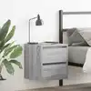 Image de vidaXL Tables de chevet murales 2 pcs sonoma gris 38x34x40 cm