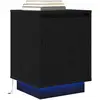 Image de vidaXL Table de chevet avec lumières LED noir 38x34x50 cm