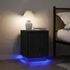 Image de vidaXL Tables de chevet avec lumières LED 2 pcs noir 38x34x50 cm
