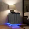 Image de vidaXL Tables de chevet avec lumières LED 2 pcs sonoma gris 38x34x50cm