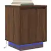 Image de vidaXL Table de chevet avec lumières LED chêne marron 38x34x50 cm