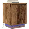 Image de vidaXL Table de chevet avec lumières LED vieux bois 38x34x50 cm