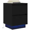 Image de vidaXL Table de chevet avec lumières LED noir 38x34x50 cm