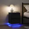 Image de vidaXL Tables de chevet avec lumières LED 2 pcs noir 38x34x50 cm