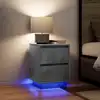 Image de vidaXL Tables de chevet avec lumières LED 2 pcs gris béton 38x34x50 cm