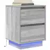 Image de vidaXL Table de chevet avec lumières LED sonoma gris 38x34x50 cm
