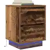 Image de vidaXL Table de chevet avec lumières LED vieux bois 38x34x50 cm