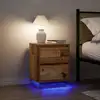 Image de vidaXL Tables de chevet avec lumières LED 2pcs vieux bois 38x34x50 cm
