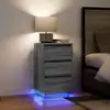 Image de vidaXL Table de chevet avec lumières LED sonoma gris 38x34x65 cm