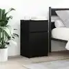 Image de vidaXL Table de chevet noir 39x35x65 cm bois d’ingénierie