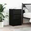 Image de vidaXL Table de chevet avec 3 tiroirs noir 39x35x65 cm