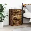 Image de vidaXL Tables de chevet avec 3 tiroirs 2 pcs chêne fumé 39x35x65 cm
