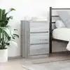 Image de vidaXL Table de chevet avec 3 tiroirs sonoma gris 39x35x65 cm
