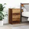 Image de vidaXL Table de chevet avec 3 tiroirs vieux bois 39x35x65 cm