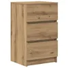 Image de vidaXL Table de chevet avec 3 tiroirs chêne artisanal 39x35x65 cm
