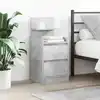 Image de vidaXL Tables de chevet avec 2 tiroirs 2 pcs gris béton 38x34x80 cm