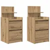 Image de vidaXL Tables de chevet 2 tiroirs 2 pcs chêne artisanal 38x34x80 cm