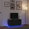 Image de vidaXL Meuble TV avec lumières LED chêne noir 100x41x50 cm