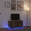 Image de vidaXL Meuble TV avec lumières LED chêne fumé 100x41x50 cm