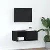 Image de vidaXL Meuble TV chêne noir 60x31x25,5 cm bois d'ingénierie