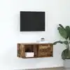 Image de vidaXL Meuble TV chêne fumé 60x31x25,5 cm bois d'ingénierie