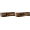 Image de vidaXL Meubles TV 2 pcs chêne fumé 100x31x25,5 cm bois d'ingénierie