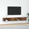 Image de vidaXL Meubles TV 2 pcs chêne fumé 100x31x25,5 cm bois d'ingénierie
