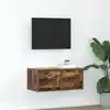 Image de vidaXL Meuble TV chêne fumé 60x31x25,5 cm bois d'ingénierie