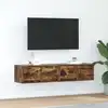 Image de vidaXL Meubles TV 2 pcs chêne fumé 60x31x25,5 cm bois d'ingénierie