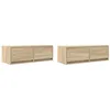 Image de vidaXL Meubles TV 2 pcs chêne sonoma 80x31x25,5 cm bois d'ingénierie, banc TV, meuble hifi, centre de divertissement, buffet TV, meuble multimédia