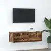 Image de vidaXL Meuble TV chêne fumé 80x31x25,5 cm bois d'ingénierie