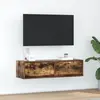 Image de vidaXL Meuble TV Chêne fumé 100 x 31 x 25,5 cm Bois d'ingénierie