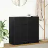 Image de vidaXL Buffet avec tiroir chêne noir 80x34x76 cm bois d'ingénierie