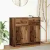 Image de vidaXL Buffet avec tiroir vieux bois 80x34x76 cm bois d'ingénierie