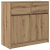 Image de vidaXL Buffet avec tiroir chêne artisanal 80x34x76cm bois d'ingénierie