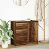 Image de vidaXL Buffet avec tiroir vieux bois 71x35x65 cm bois d'ingénierie