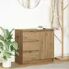 Image de vidaXL Buffet avec tiroir chêne artisanal 71x35x65 cm bois ingénierie
