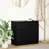 Image de vidaXL Buffet avec tiroir chêne noir 71x35x65 cm bois d'ingénierie