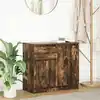 Image de vidaXL Buffet avec tiroir chêne fumé 71x35x65 cm bois d'ingénierie