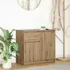 Image de vidaXL Buffet avec tiroir chêne artisanal 71x35x65 cm bois ingénierie