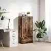 Image de vidaXL Armoire avec tiroir chêne fumé 55,5x34x119,5 cm bois ingénierie