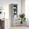 Image de vidaXL Buffet sonoma gris 37,5x35x180 cm bois d'ingénierie