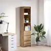Image de vidaXL Buffet haut chêne artisanal 37,5x35x180 cm bois d'ingénierie
