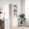 Image de vidaXL Buffet haut blanc 37,5x35x180 cm bois d'ingénierie