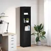 Image de vidaXL Buffet haut chêne noir 37,5x35x180 cm bois d'ingénierie