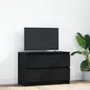 Image de vidaXL Meuble TV noir 80x35x54 cm bois d'ingénierie