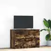 Image de vidaXL Meuble TV chêne fumé 80x35x54 cm bois d'ingénierie