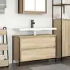 Image de vidaXL Meuble salle de bain lavabo tiroirs chêne sonoma 90x34,5x60 cm