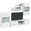 Image de vidaXL Meubles TV 5 pcs avec lumière LED blanc mat bois d'ingénierie